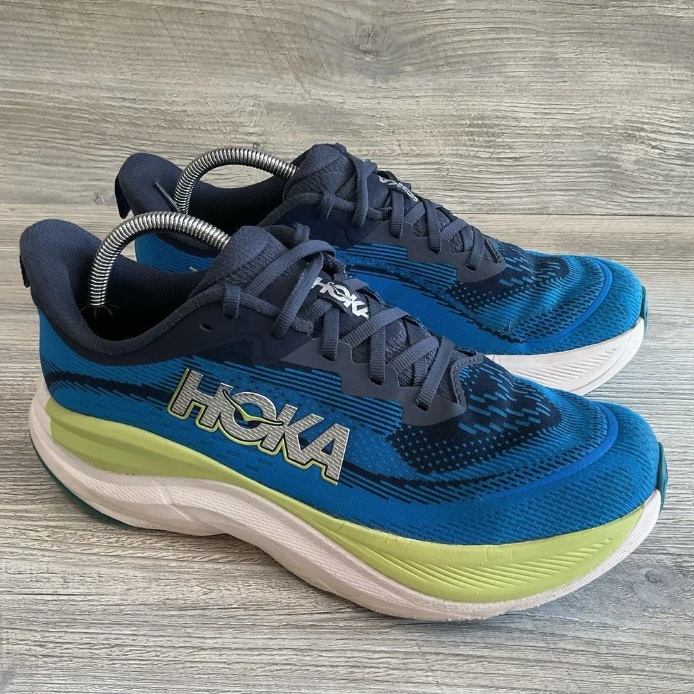 HOKA Skyflow Men's Size 9D Varsity Navy Electric Cobalt Blue Shoes 1155111-VVY